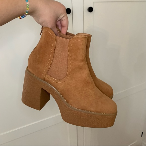 Cool Planet Lilyyy Brown Platform Ankle Boots Size 10